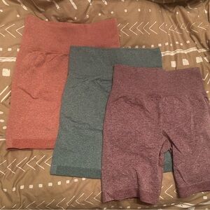 Set of Three High-Waisted Biker Shorts